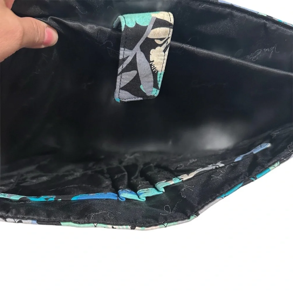 Vera Bradley Camofloral Crossbody Messenger Laptop Bag Tropical Blue Teal Tones